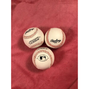 Rawlings White Red Baseball Set of 3